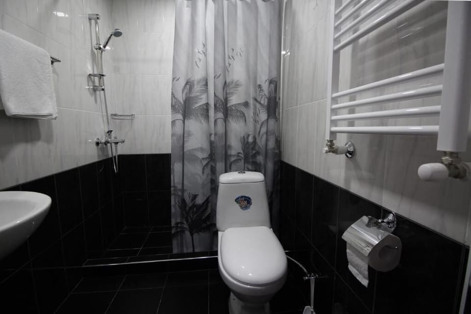 Twin Room, Garden View | Bathroom | Shower, soap, shampoo, toilet paper
