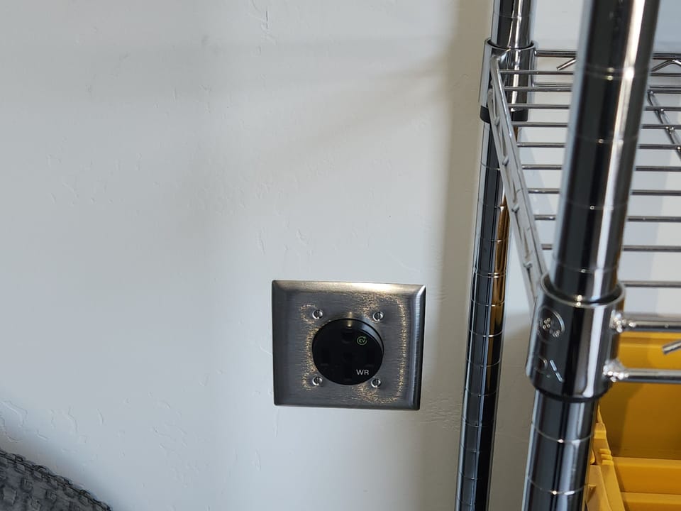 EV charger in garage.
