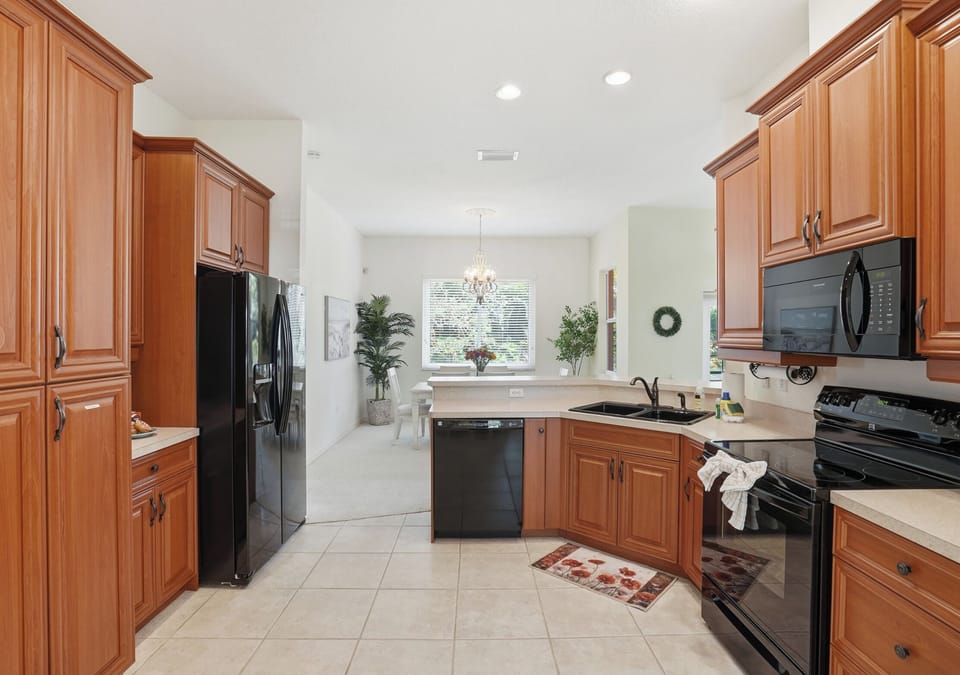 large kitchen with updated appliances