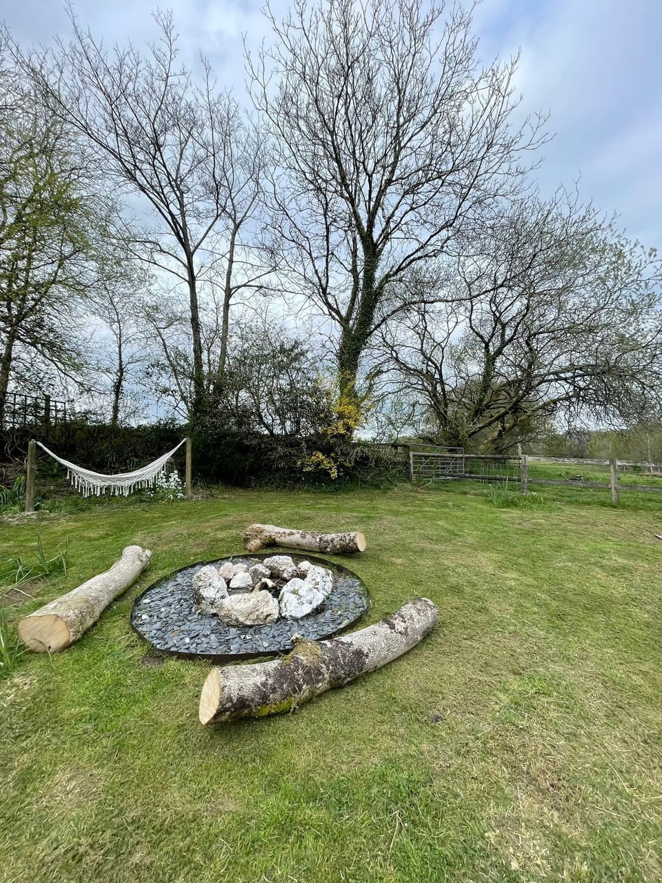 Enclosed private garden with fire pit and hammock dog friendly 