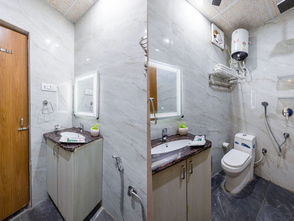Shower, free toiletries, soap, toilet paper