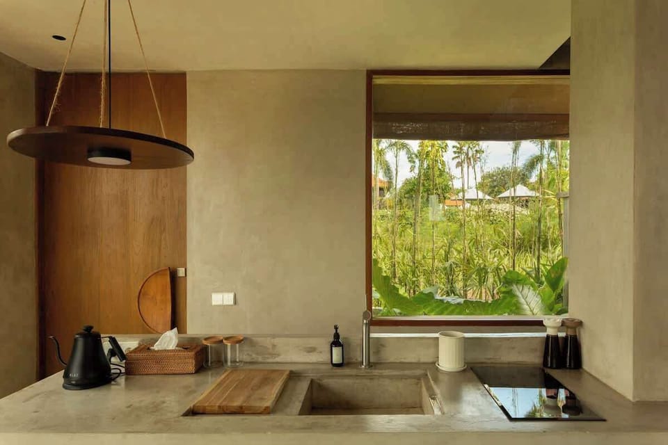Kitchen with view