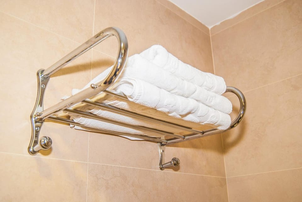 Free toiletries, hair dryer, towels