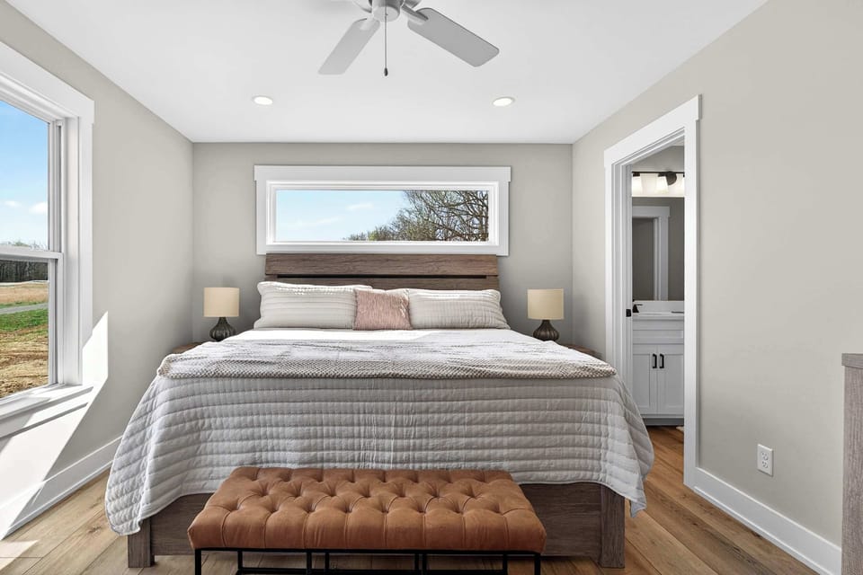 Bedroom 1: A cozy and elegant bedroom perfect for a peaceful night’s rest.