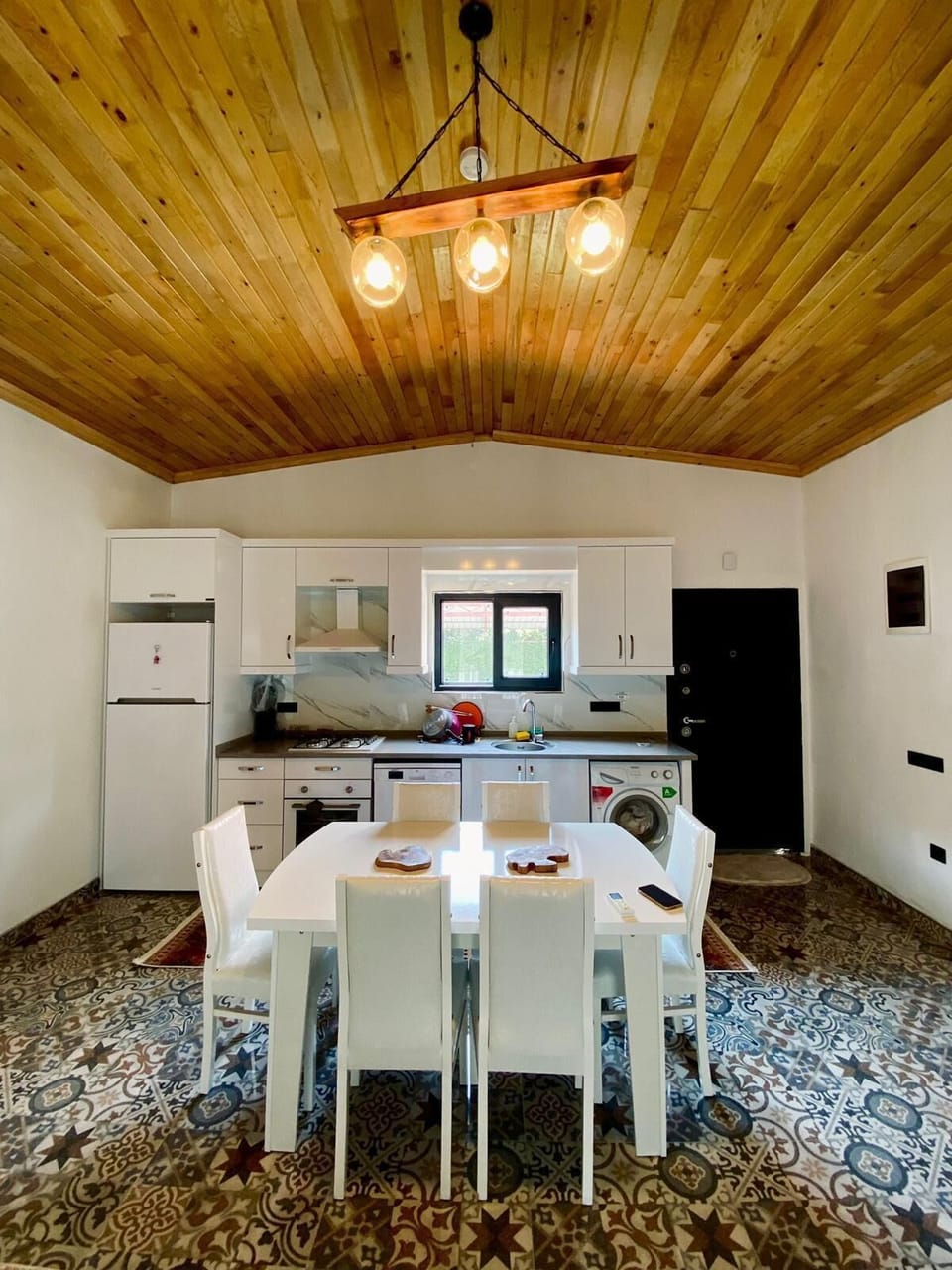 Family Villa, Private Pool, Pool View | Private kitchen | Highchair