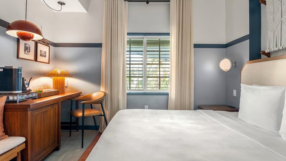 Wake up gently in a sunlit room with calming tones.