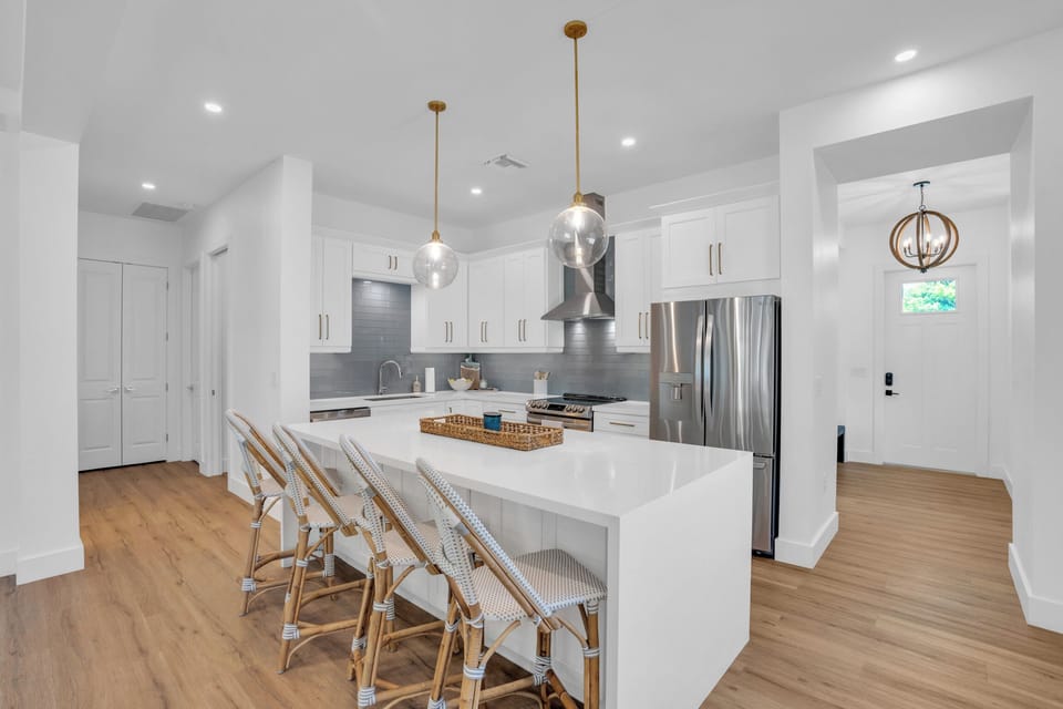 Open kitchen with large island - perfect for groups  and entertaining