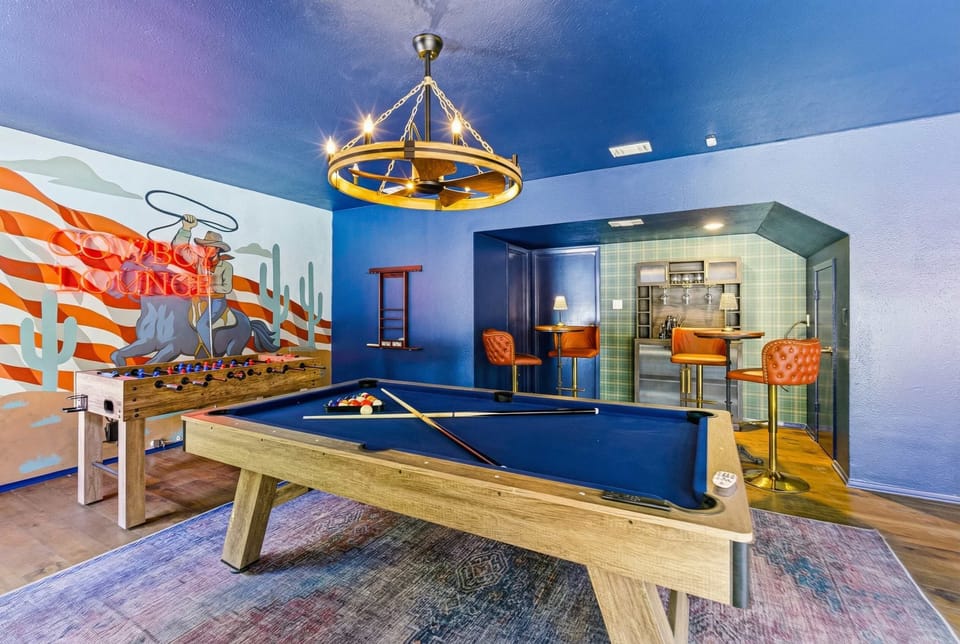 Rack 'em up and let the good times roll! Whether you're lining up a shot on the billiard table, challenging friends to a round of foosball, or enjoying a drink at the cocktail bar, this space is all about entertainment.