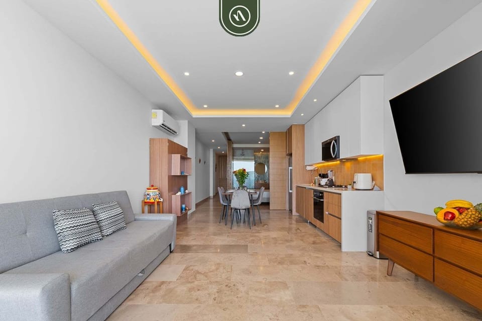 Condo, 1 Double Bed with Sofa bed, Balcony, Ocean View (Naarena 402) | Living area