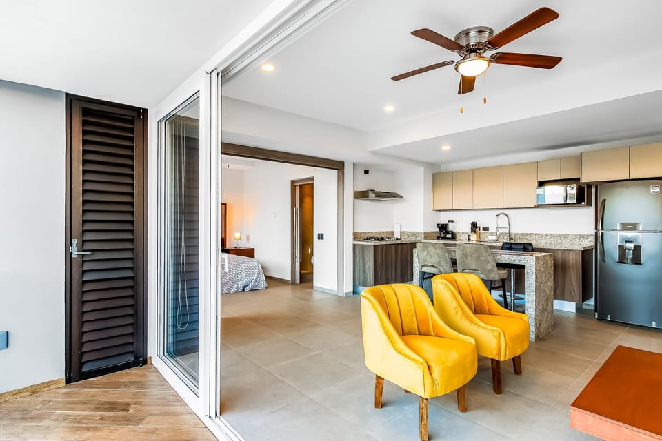 Condo, 1 King Bed with Sofa bed, Balcony, Pool View (DUVA, Unit 105) | Interior