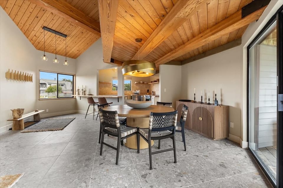 Bright dining area with scenic views.
