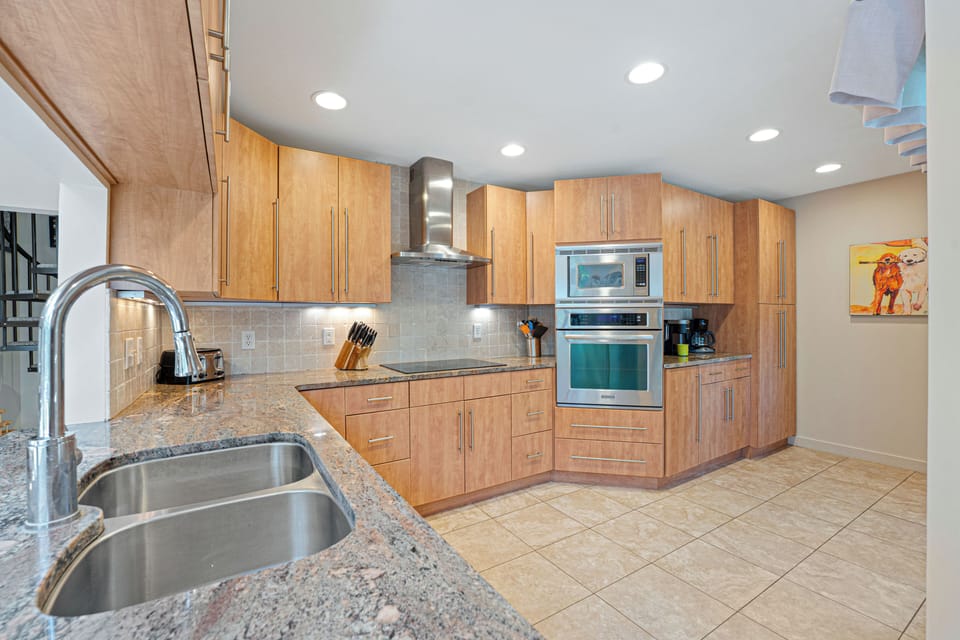 The updated kitchen is designed to keep everyone connected—open, spacious, and ready for everything from quick breakfasts to family dinners