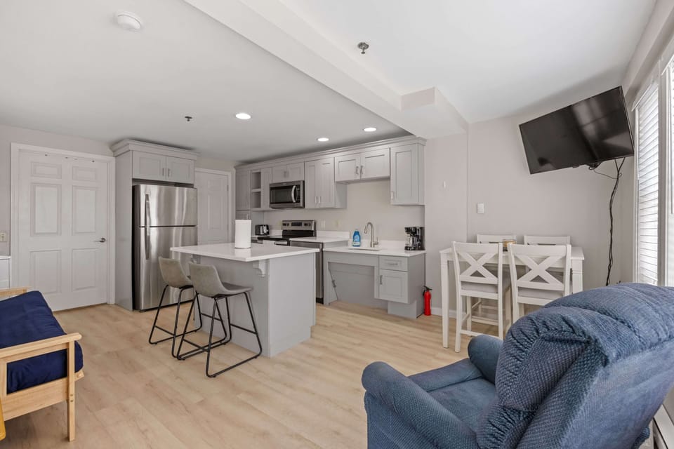 The large open space provides plenty of seating to enjoy each other's company or watch a show.