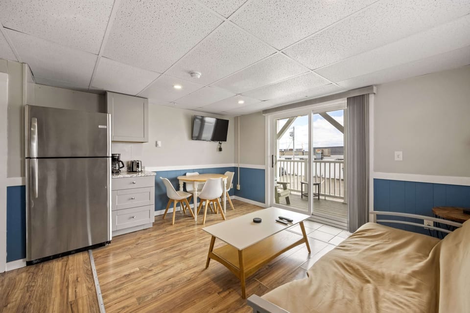 The open space provides plenty of seating to enjoy each other's company or watch a show.