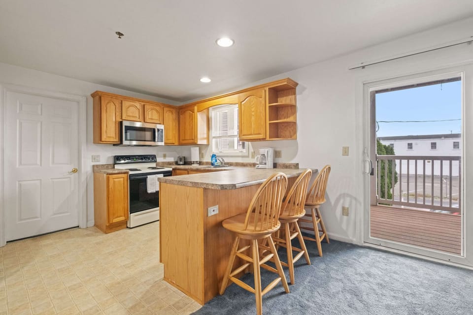 The large open space provides plenty of seating to enjoy each other's company or watch a show.