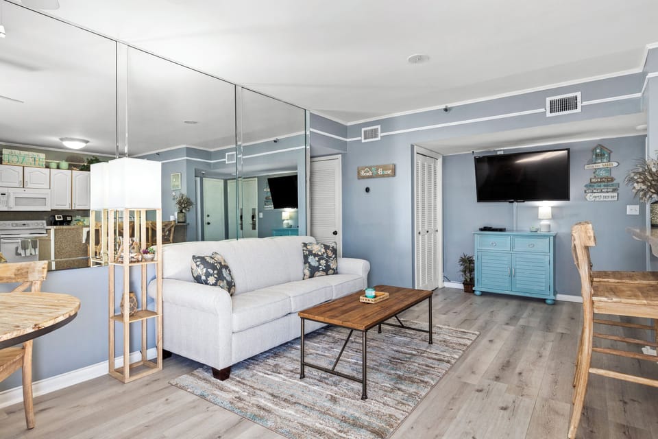 Pull out sleeper sofa (queen) in the living room