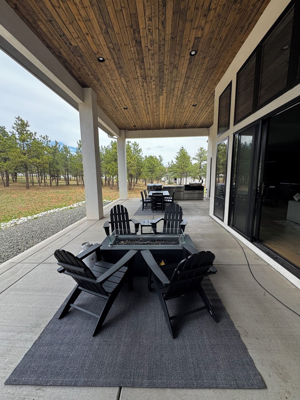 Covered patio entertainment space