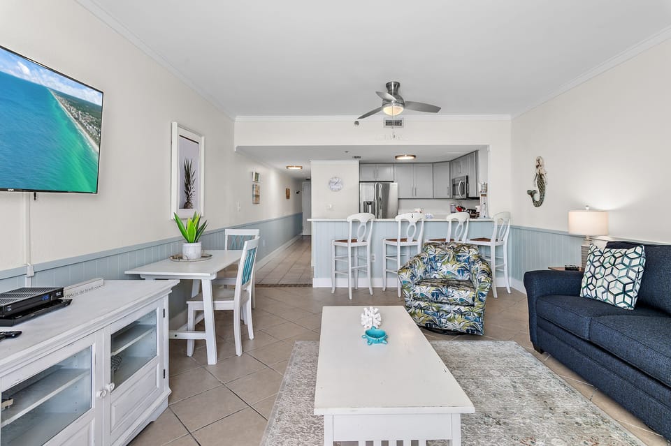 Living room to kitchen view