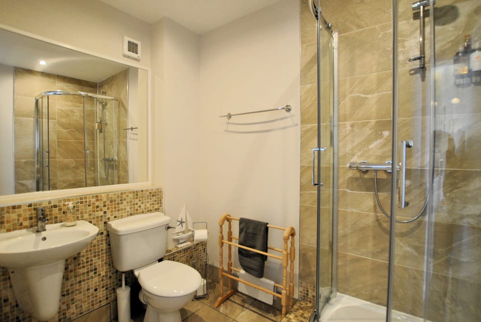 This shower room is on the first floor