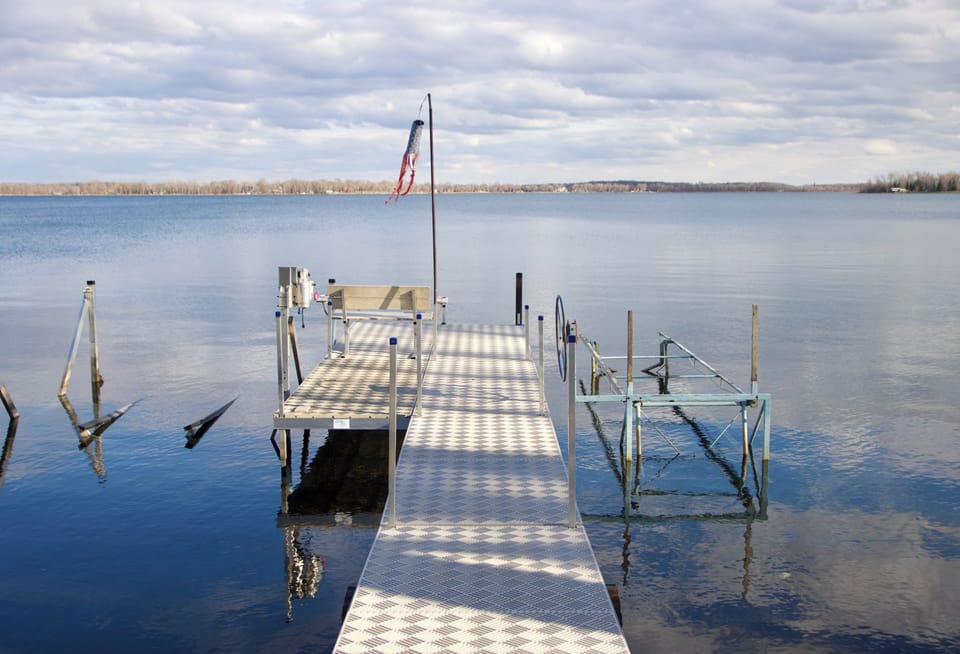 The dock right outside the house. 