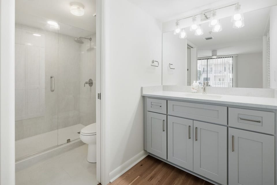 Master bathroom with walk-in shower