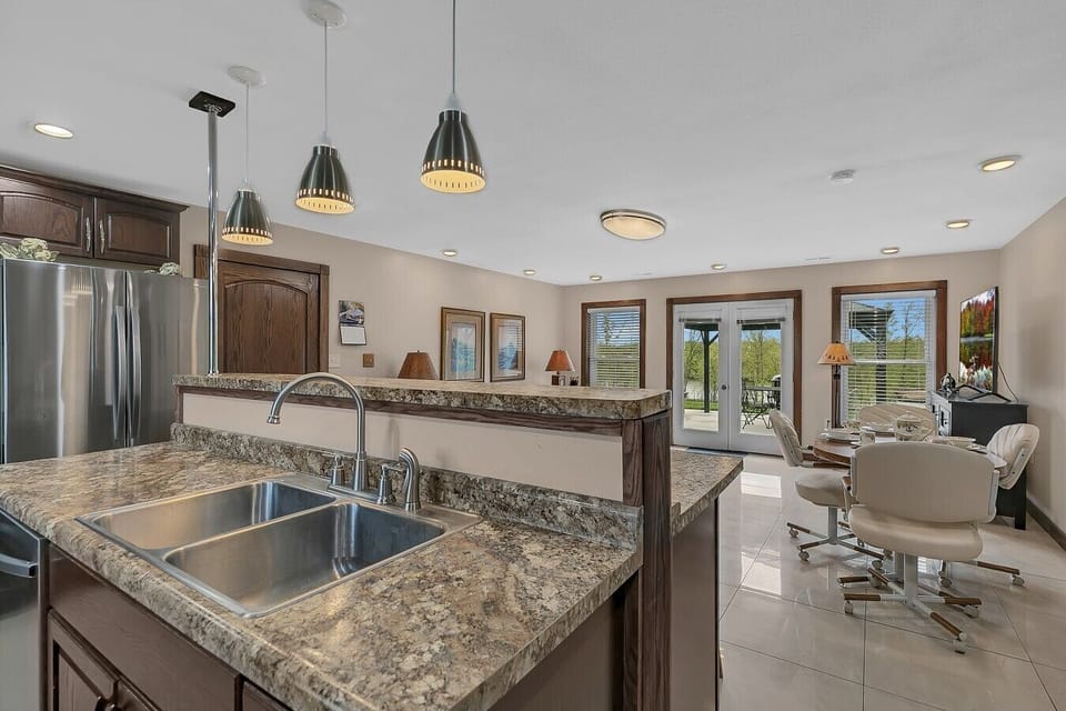 Kitchen | Center Island & Bar Seating |  Open Dining Layout