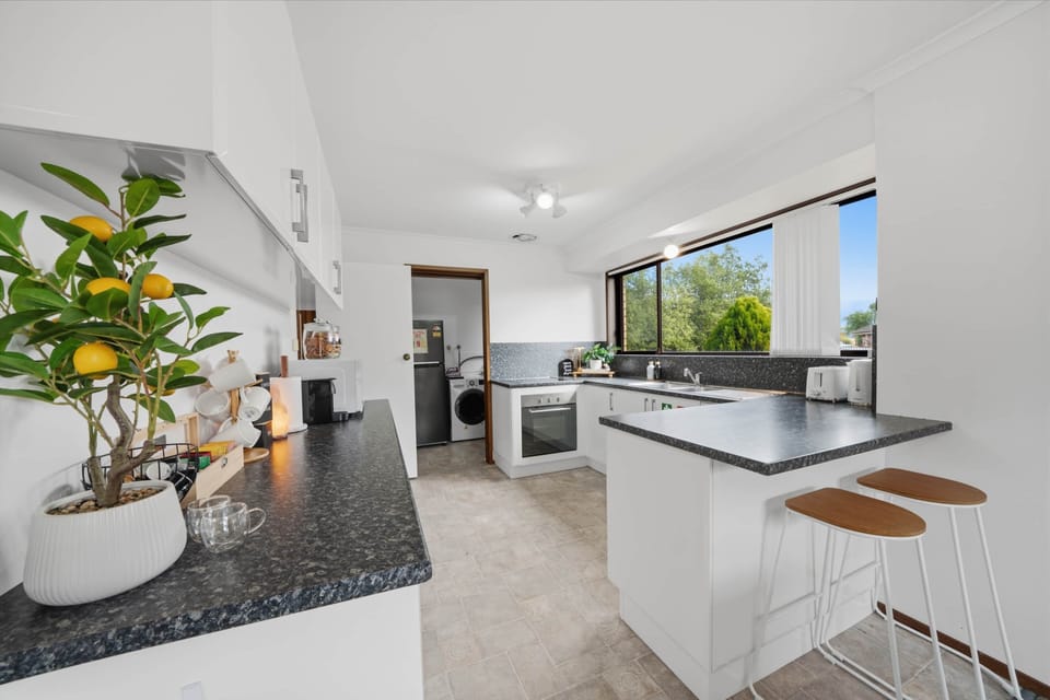 Fully equipped kitchen with modern appliances
