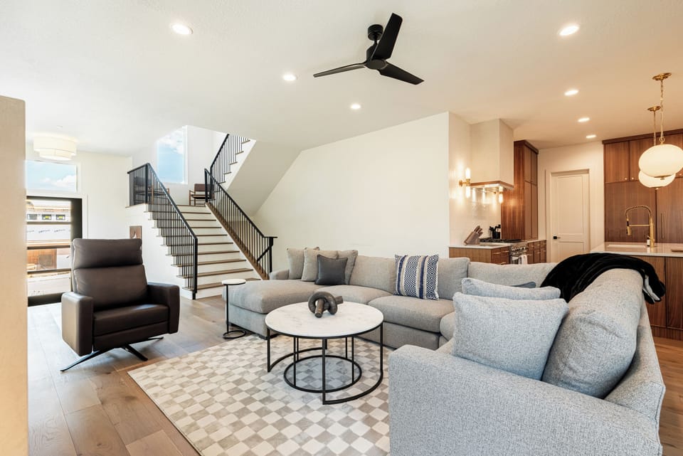 Elevated view of main living space