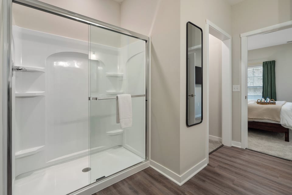 Walk-in shower - perfect for mobility concerns or just convenience! 
