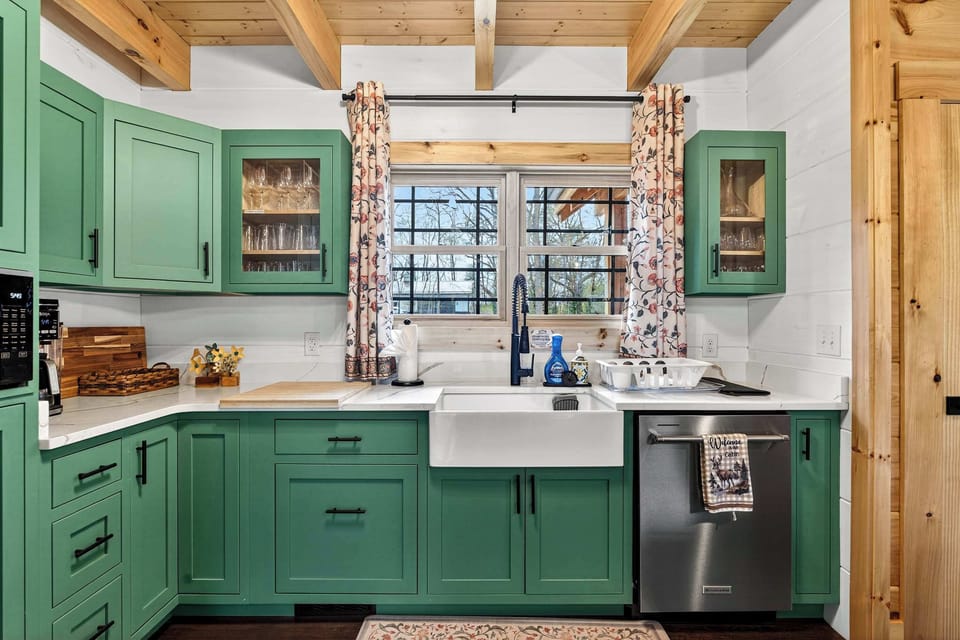 Kitchen: A fully equipped cabin kitchen ready for home-cooked meals.