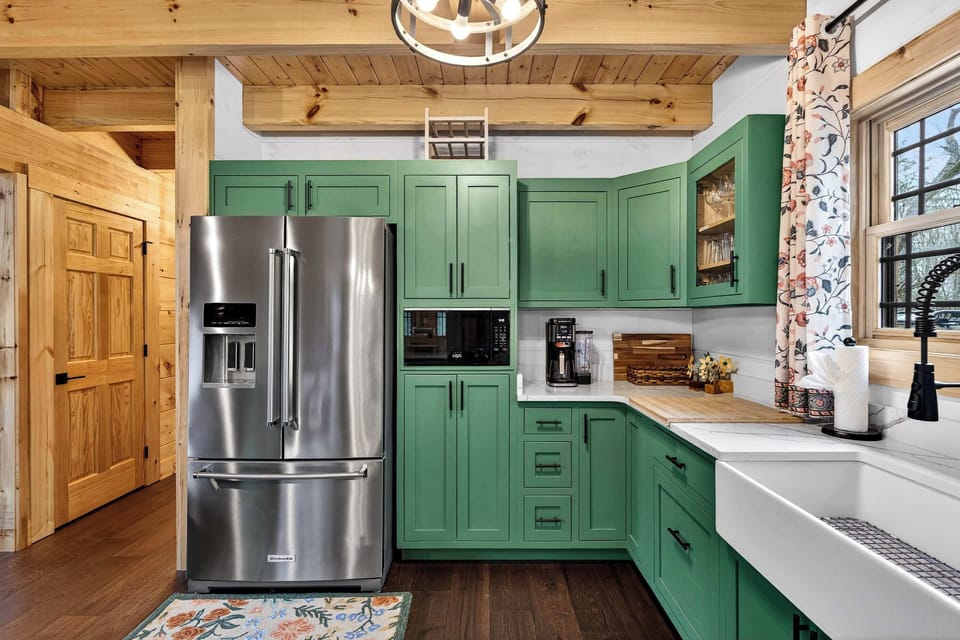 Kitchen: A fully equipped cabin kitchen ready for home-cooked meals.