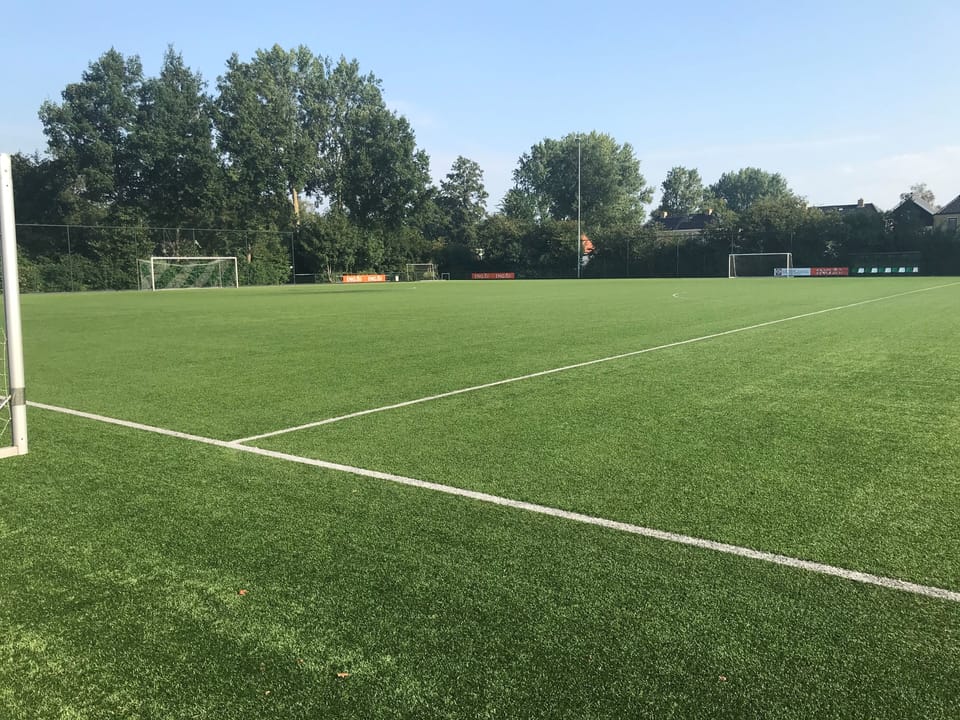 Kick off a fun game on the spacious football field.