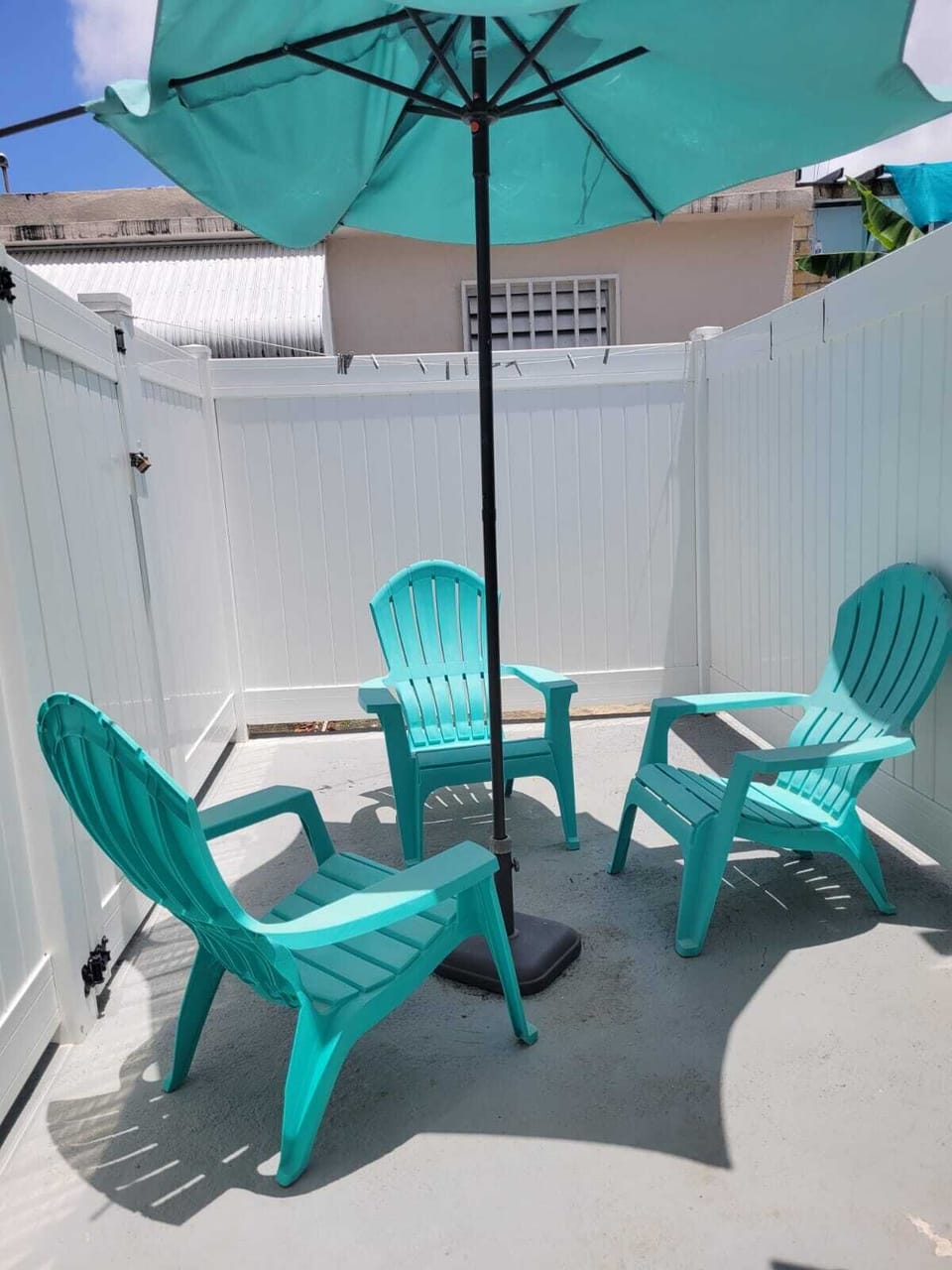 Private fenced-in back yard 