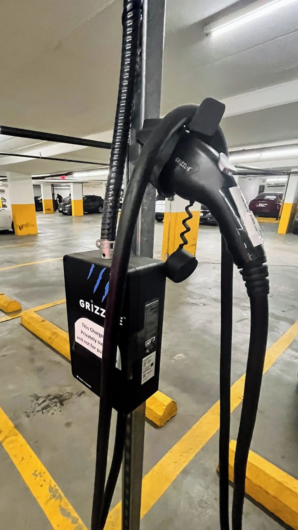 Private level J1772 charger with parking spot