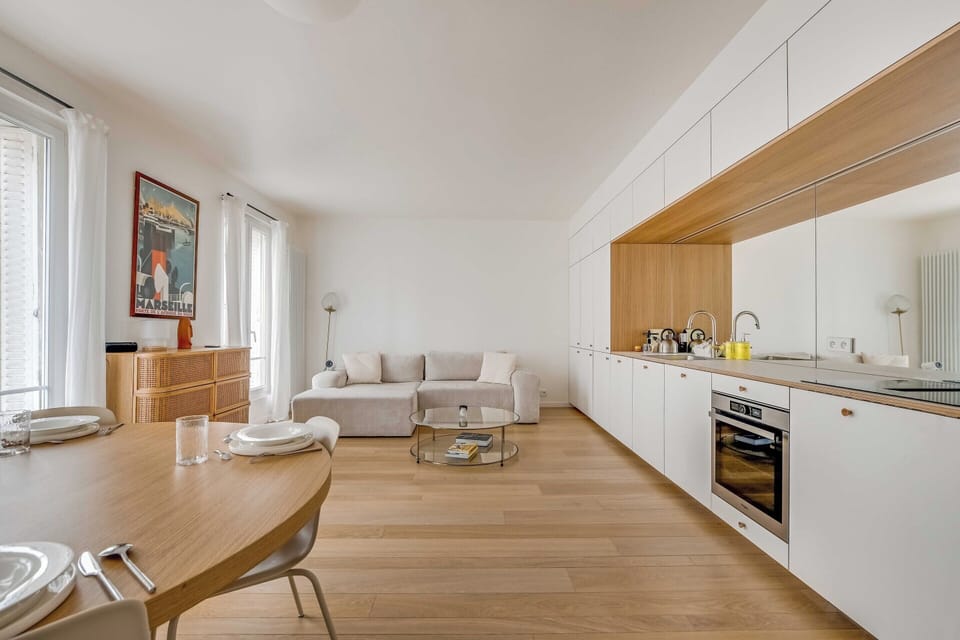 Apartment | Private kitchen | Fridge, microwave, oven, stovetop