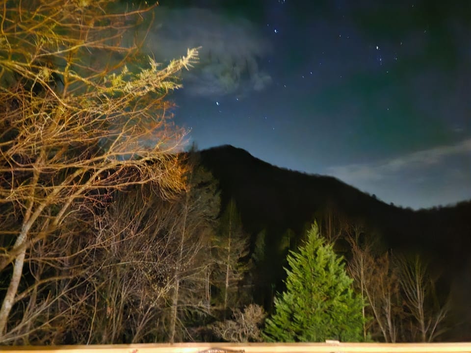 Surrounding mountain view at night