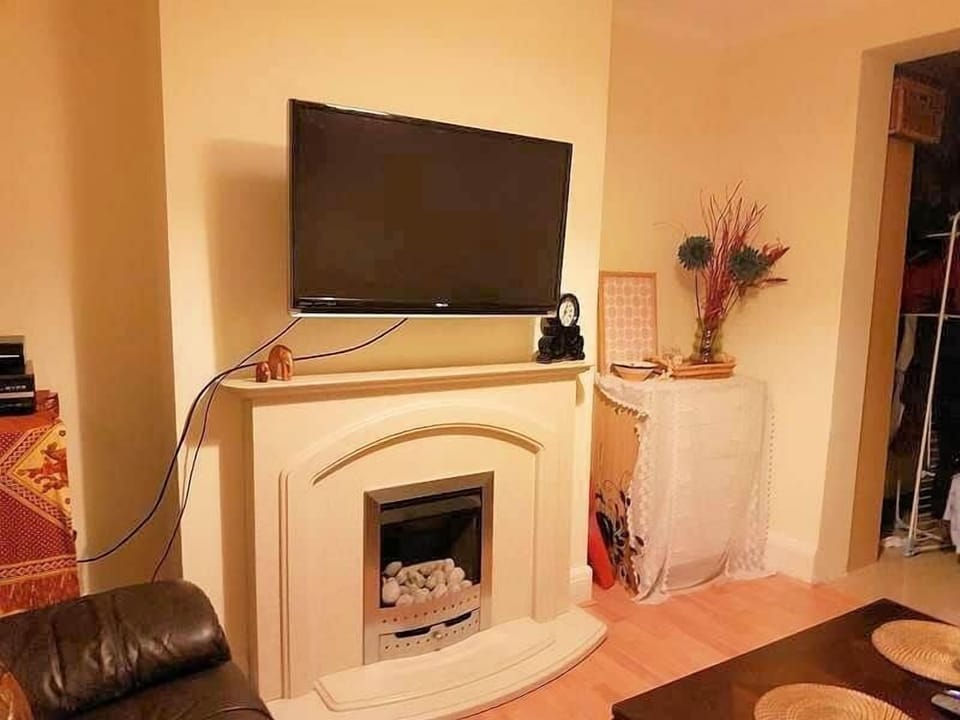 Living room with all the great shows on netflix prime to kick back and chill out 
