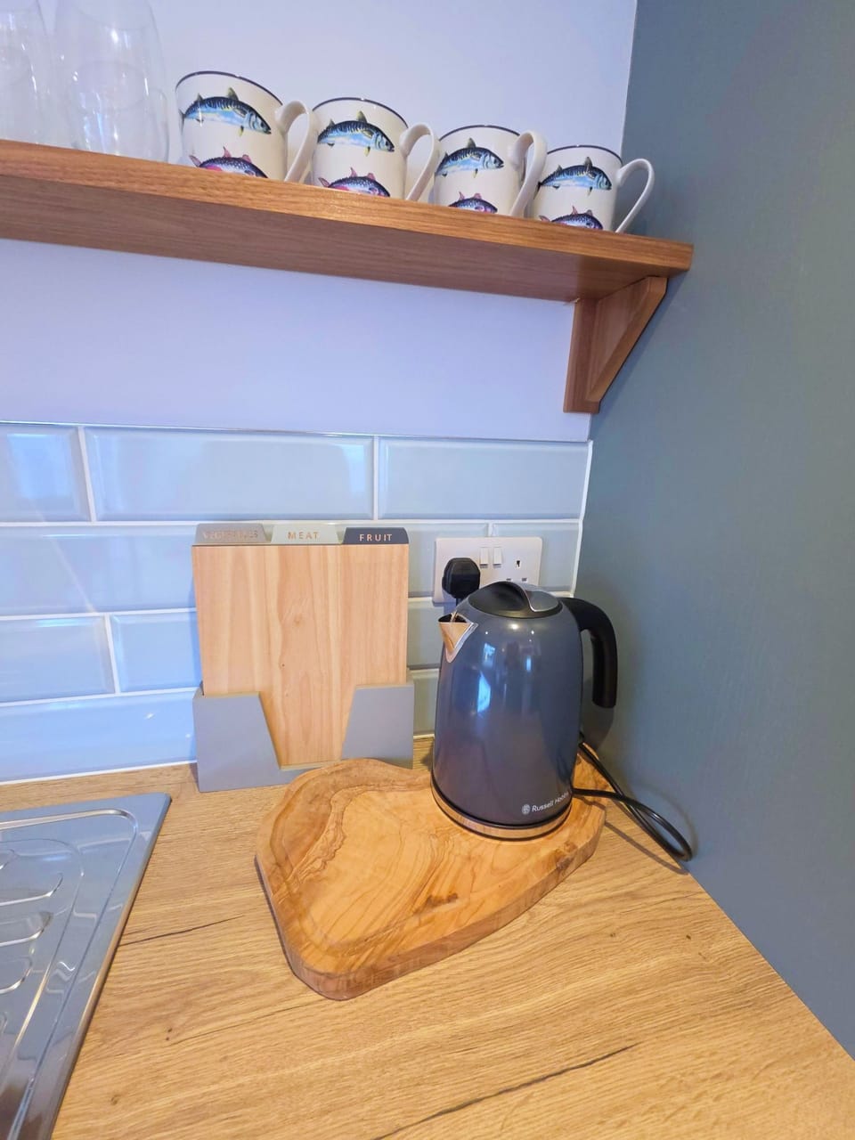 Kitchen worktop with kettle