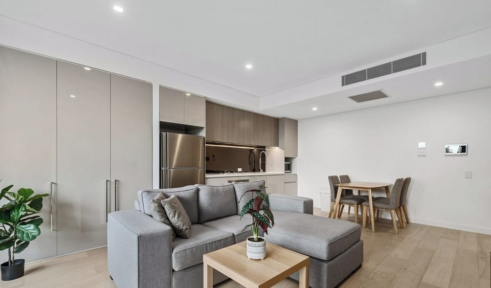 Comfortable sofa and dining space