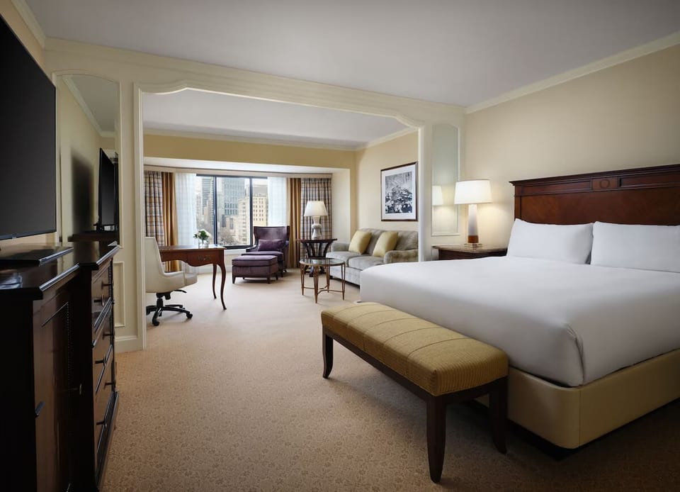 Stretch out in this spacious suite with comfortable lounge seating.