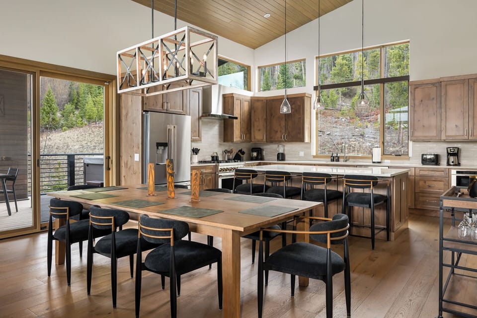 Dining table with seating for eight