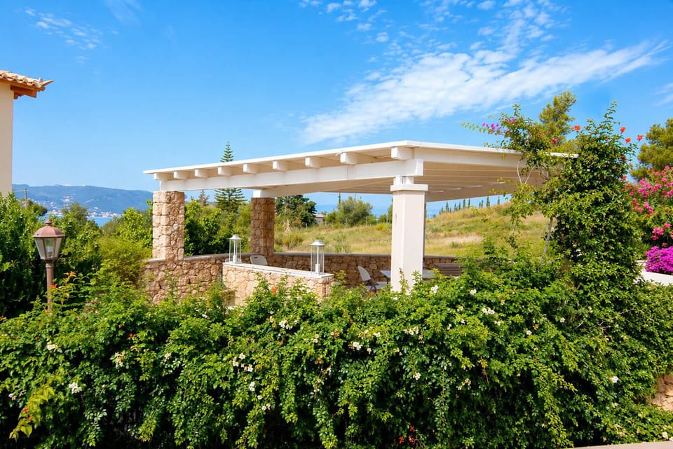 Outdoor BBQ Area Set within a Beautiful Garden Environment