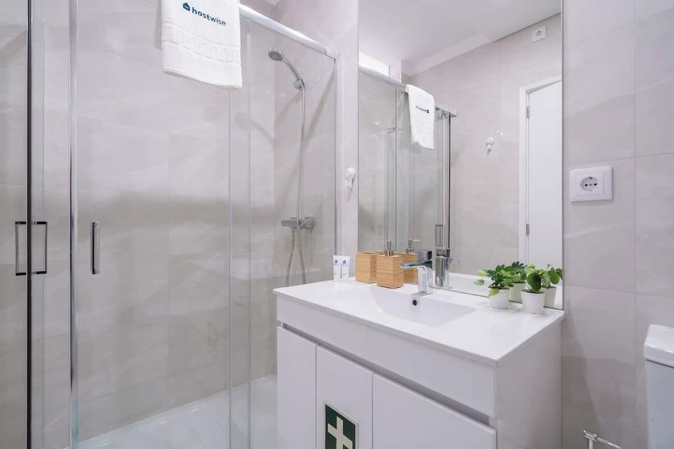 Relax and take a bath at our large and bright bathroom