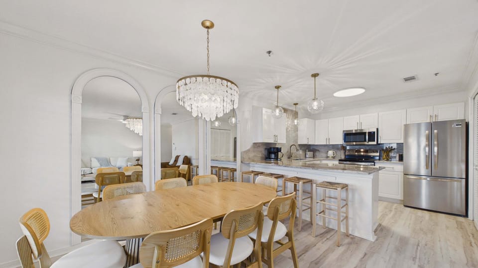 Dining table with ample seating for guests