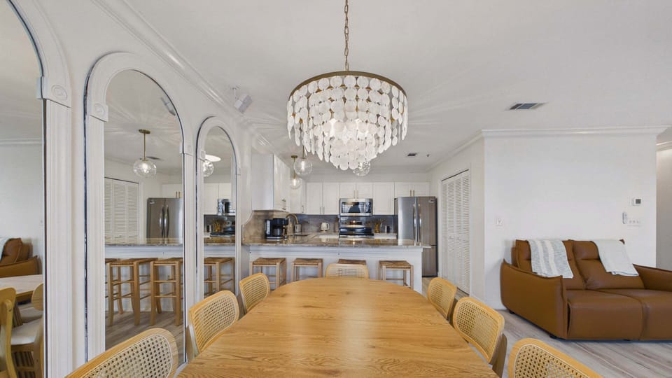 Dining table with ample seating for guests