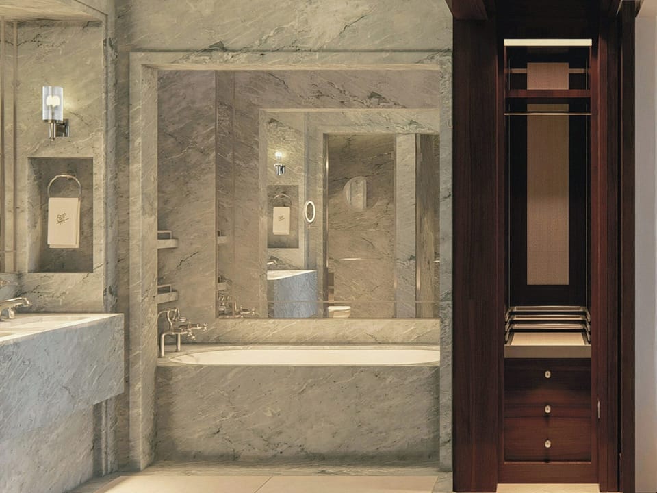 Premier Suite | Bathroom | Separate tub and shower, rainfall showerhead, free toiletries