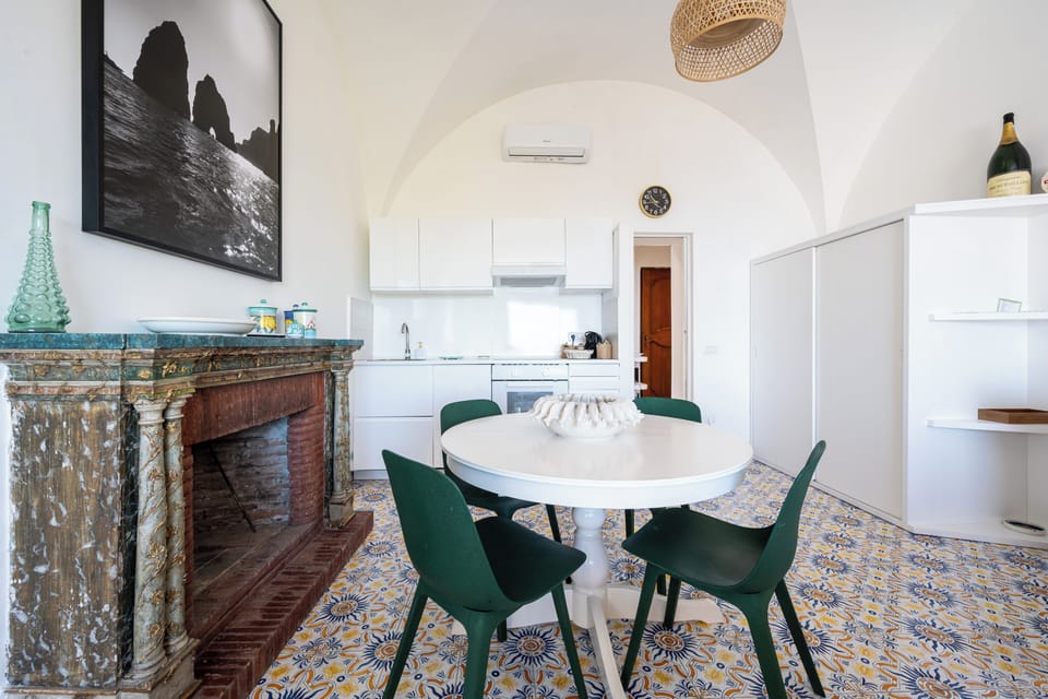 Apartment, Sea View | Private kitchen | Fridge, microwave, oven, stovetop
