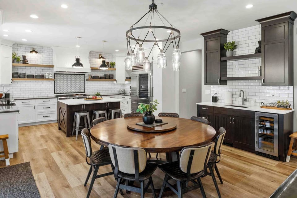 The open dining and chef's kitchen make every group meal feel like a special occasion