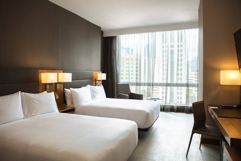Room, 2 Double Beds | Premium bedding, minibar, in-room safe, desk