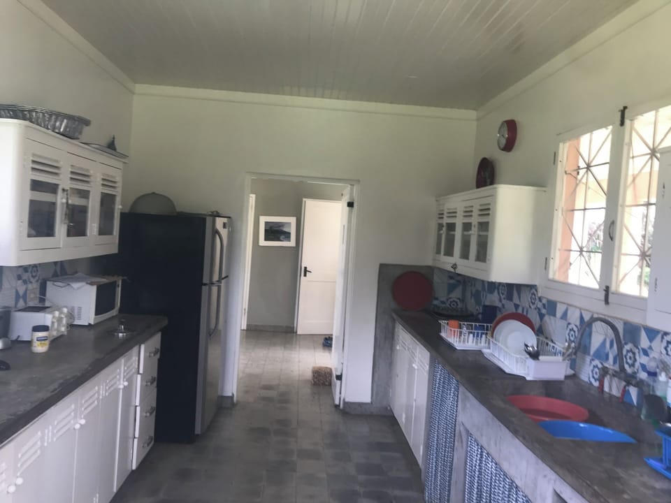 Rustic but functional kitchen.